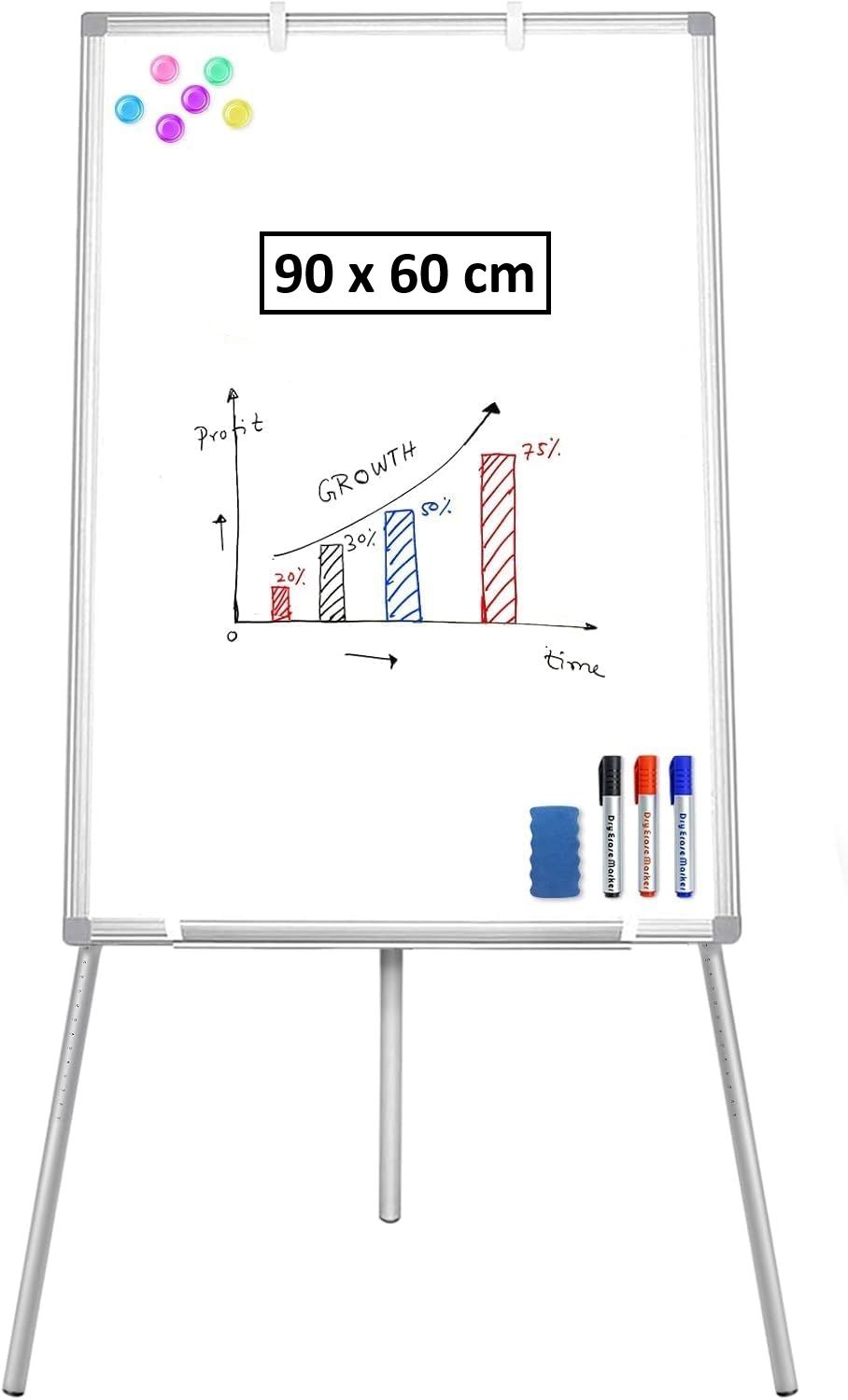 Portable Magnetic Whiteboard Easel with Adjustable Tripod Stand 90x60cm - White - Furniture > Bedroom > Headboards - Rivercity House & Home Co. (ABN 18 642 972 209) - Affordable Modern Furniture Australia
