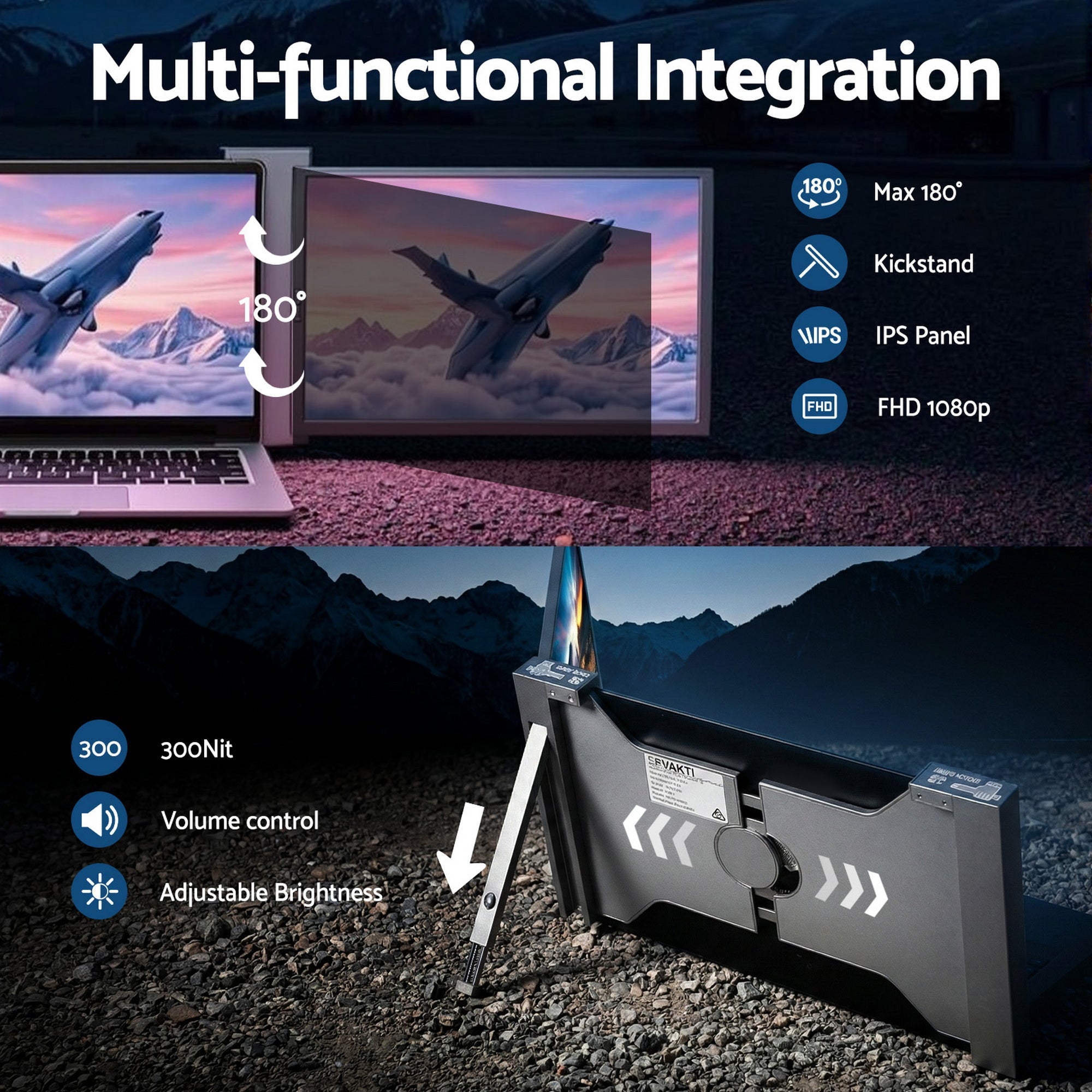 Portable Monitor Laptop Screen Extender Dual Display 1080P IPS USB C - Electronics > Computer Accessories > Computer Monitors & Accessories - Rivercity House & Home Co. (ABN 18 642 972 209) - Affordable Modern Furniture Australia