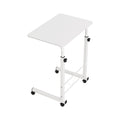Portable Side Table Desk With Wheels (White)