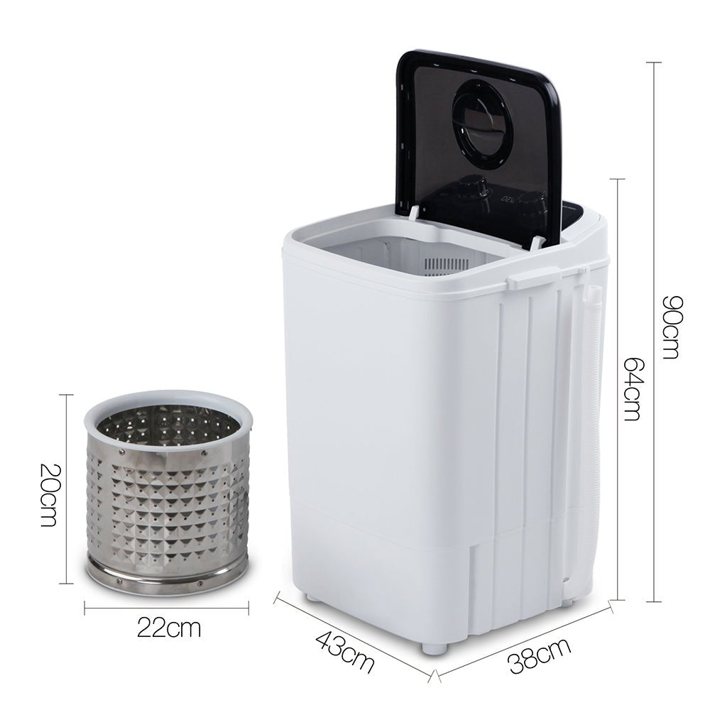 Portable Washing Machine 4.6KG Black - Appliances > Washers, Dryers & Irons > Washing Machines - Rivercity House & Home Co. (ABN 18 642 972 209) - Affordable Modern Furniture Australia