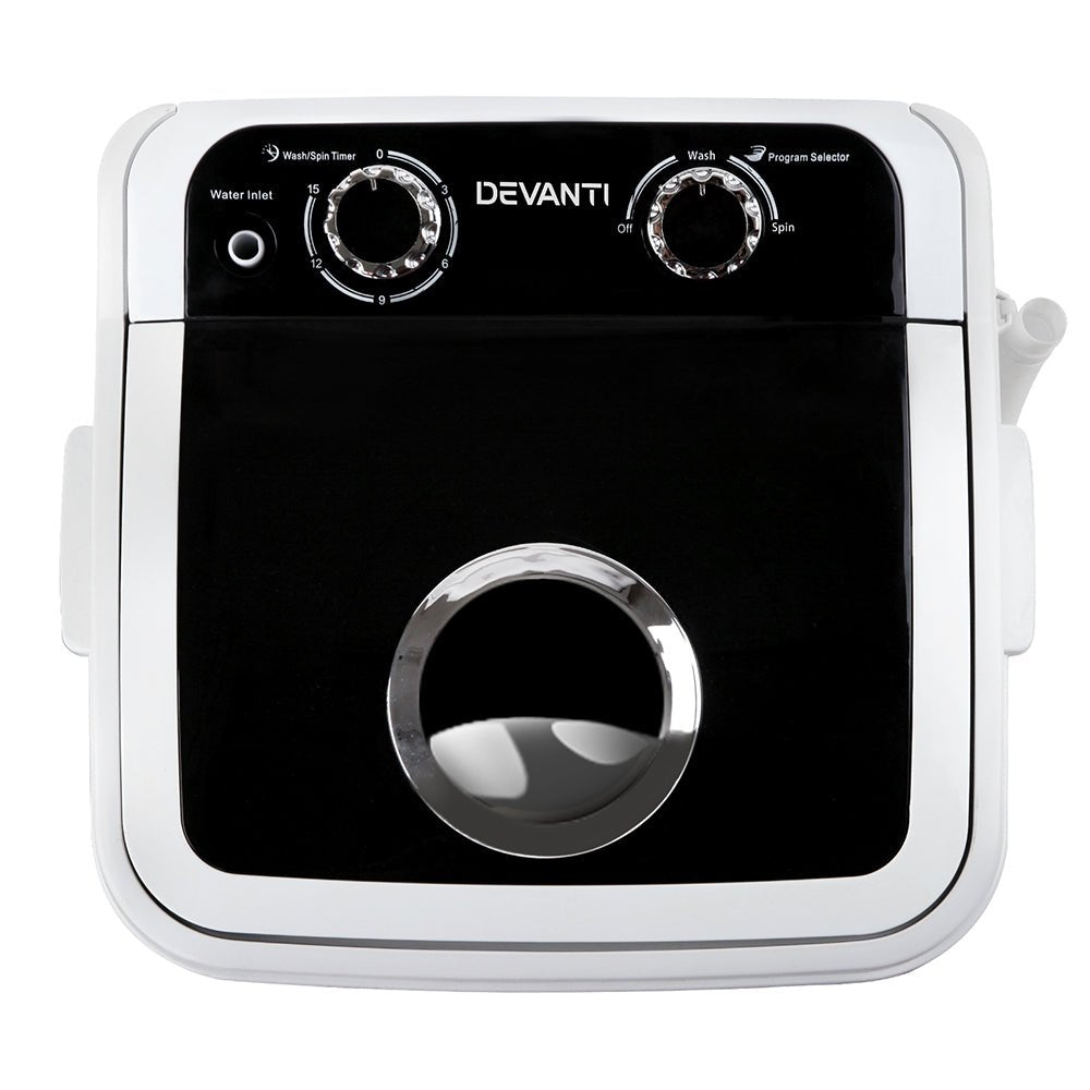 Portable Washing Machine 4.6KG Black - Appliances > Washers, Dryers & Irons > Washing Machines - Rivercity House & Home Co. (ABN 18 642 972 209) - Affordable Modern Furniture Australia
