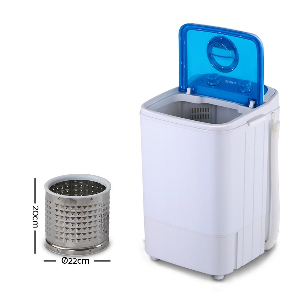 Portable Washing Machine 4.6KG Blue - Appliances > Washers, Dryers & Irons > Washing Machines - Rivercity House & Home Co. (ABN 18 642 972 209) - Affordable Modern Furniture Australia