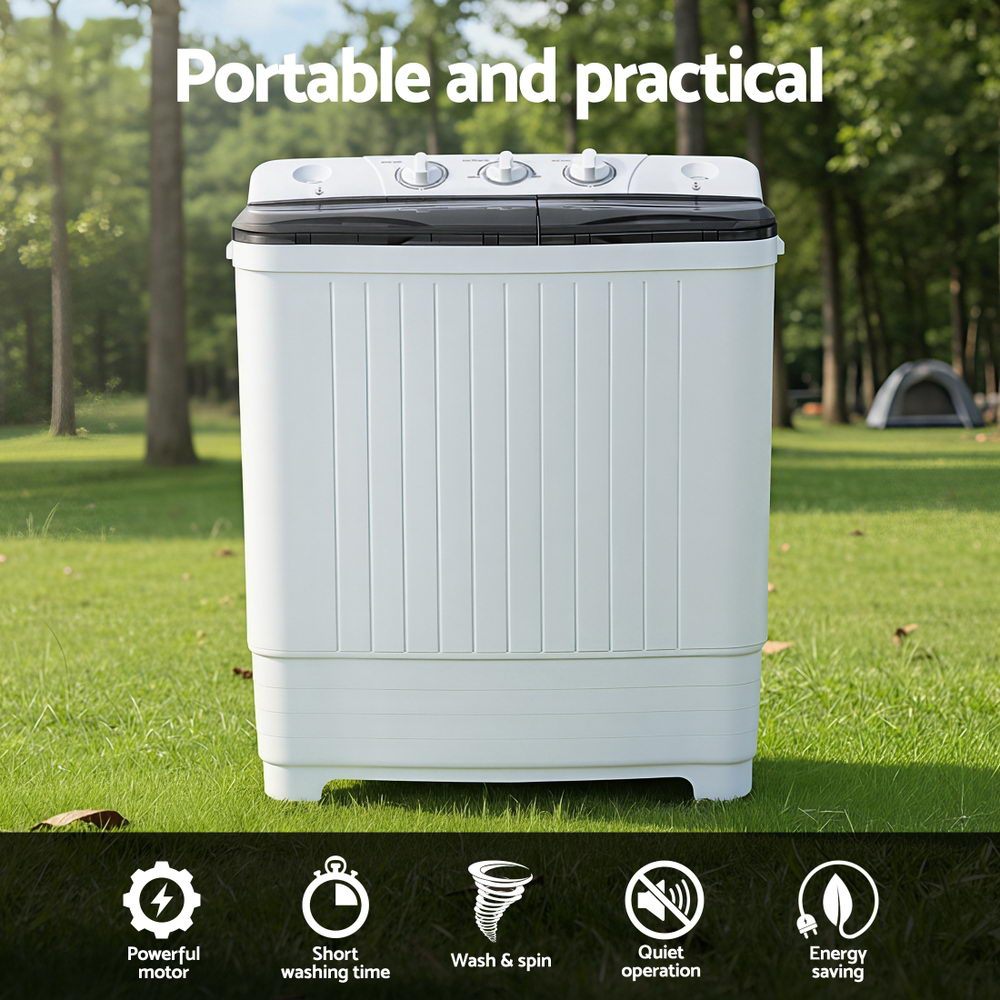 Portable Washing Machine Twin Tub 4.5KG - Appliances > Washers, Dryers & Irons > Washing Machines - Rivercity House & Home Co. (ABN 18 642 972 209) - Affordable Modern Furniture Australia