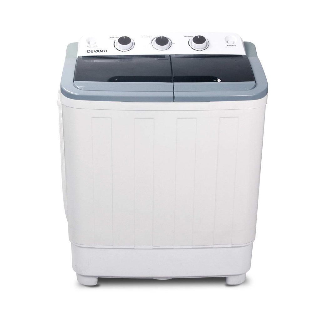 Portable Washing Machine Twin Tub 5KG White - Appliances > Washers, Dryers & Irons > Washing Machines - Rivercity House & Home Co. (ABN 18 642 972 209) - Affordable Modern Furniture Australia
