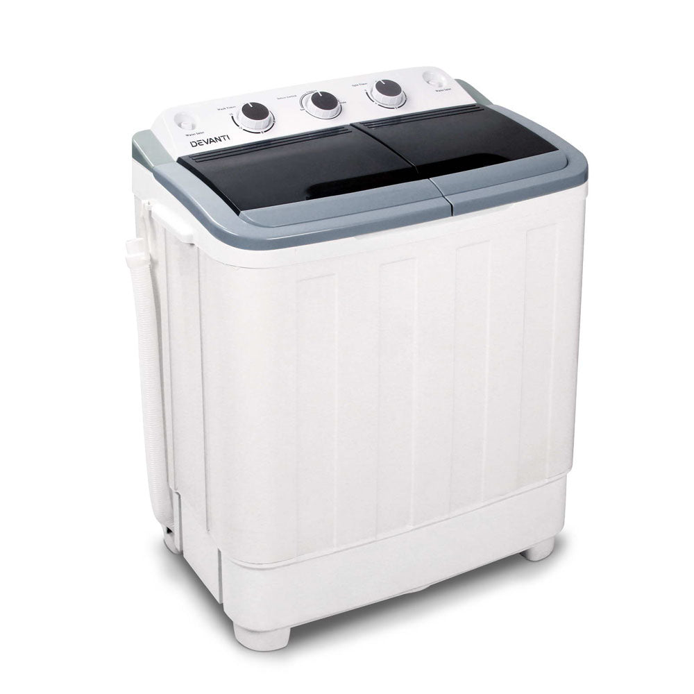 Portable Washing Machine Twin Tub 5KG White - Appliances > Washers, Dryers & Irons > Washing Machines - Rivercity House & Home Co. (ABN 18 642 972 209) - Affordable Modern Furniture Australia
