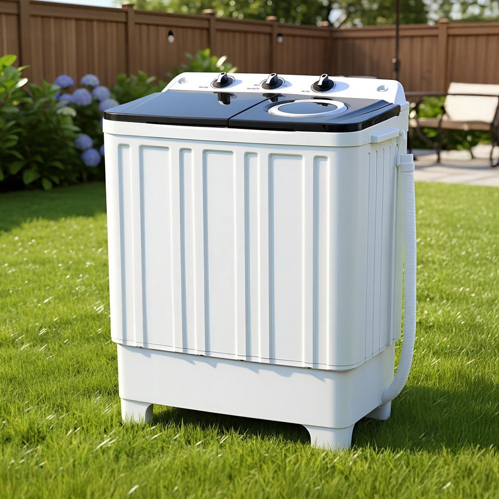 Portable Washing Machine Twin Tub 7KG White - Appliances > Washers, Dryers & Irons > Washing Machines - Rivercity House & Home Co. (ABN 18 642 972 209) - Affordable Modern Furniture Australia