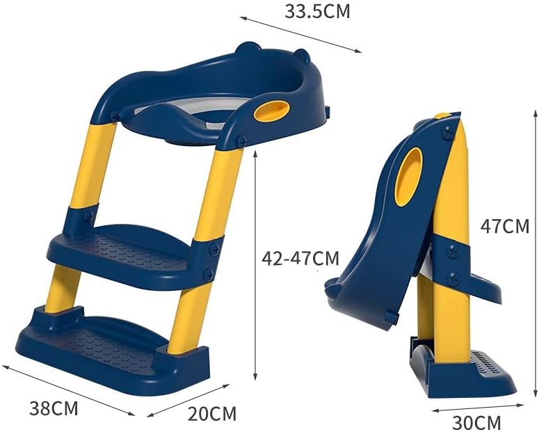 Potty Training Seat with Foldable Step Stool Ladder, Anti - Slip & Soft Cushion for Kids Bathroom Independence - White - Baby & Kids > Kid's Furniture > Kid's Tables, Chairs & Seats - Rivercity House & Home Co. (ABN 18 642 972 209) - Affordable Modern Furniture Australia