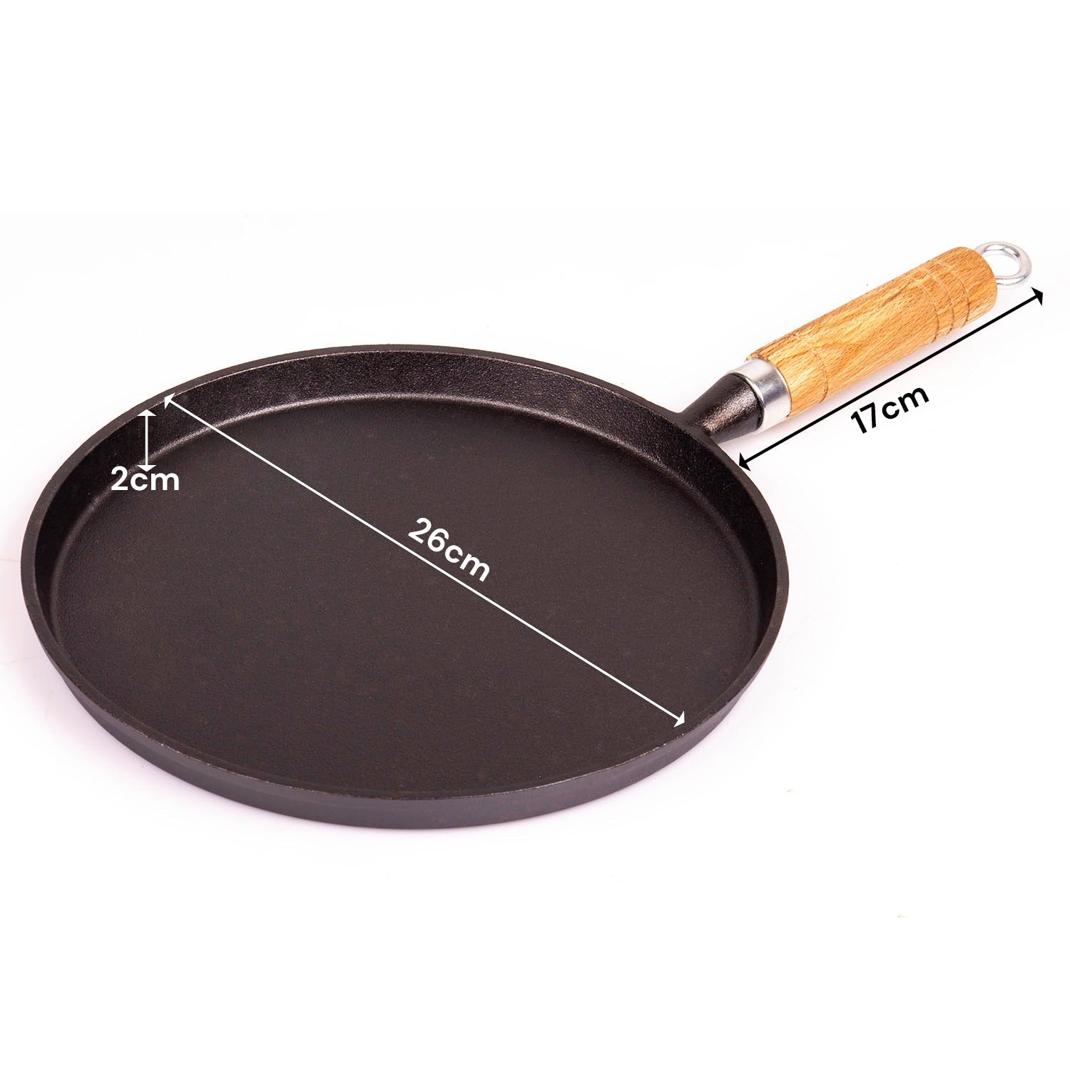 Pre - Seasoned 26cm Cast Iron Fry Pan Cookware Heat - Resistant Wooden Handle - Home & Garden > Kitchenware > Skillets & Frying Pans - Rivercity House & Home Co. (ABN 18 642 972 209) - Affordable Modern Furniture Australia