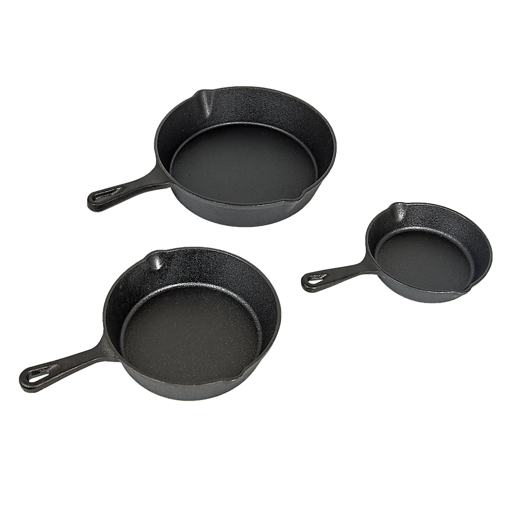 Pre Seasoned Cast Iron Skillet Fry Pan Set 3 Pcs Frying Pan Set - Home & Garden > Kitchenware > Kitchen Utensils - Rivercity House & Home Co. (ABN 18 642 972 209) - Affordable Modern Furniture Australia