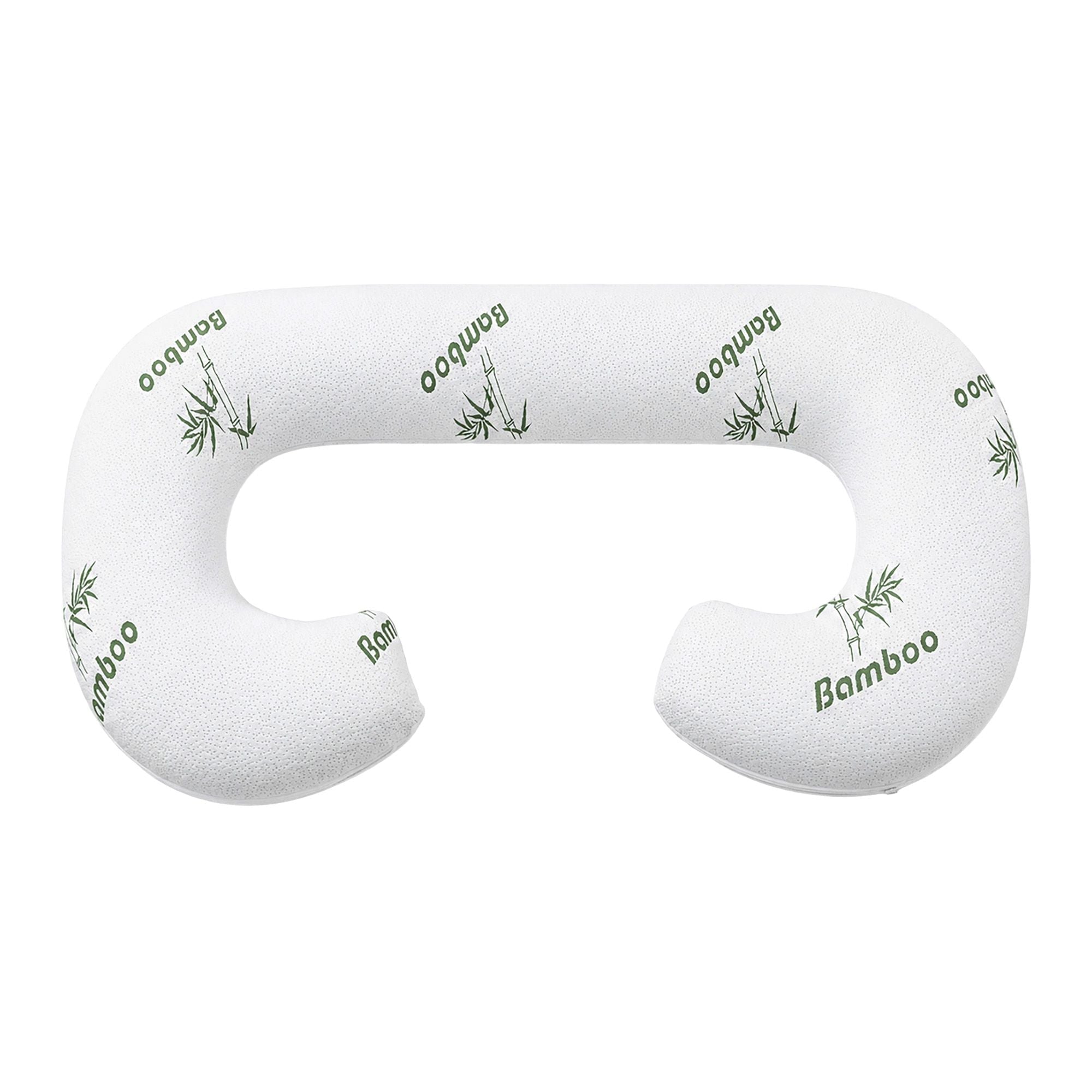 Pregnancy C-Shaped Body Pillow for Side Sleepers with Bamboo Fiber Cover 80x140cm - White - Home & Garden > Bedding > Pillows - Rivercity House & Home Co. (ABN 18 642 972 209) - Affordable Modern Furniture Australia