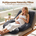 Pregnancy Pillow G-Shaped Full Body Maternity Pillow 135x70 cm with Removable Cover - Dark Grey