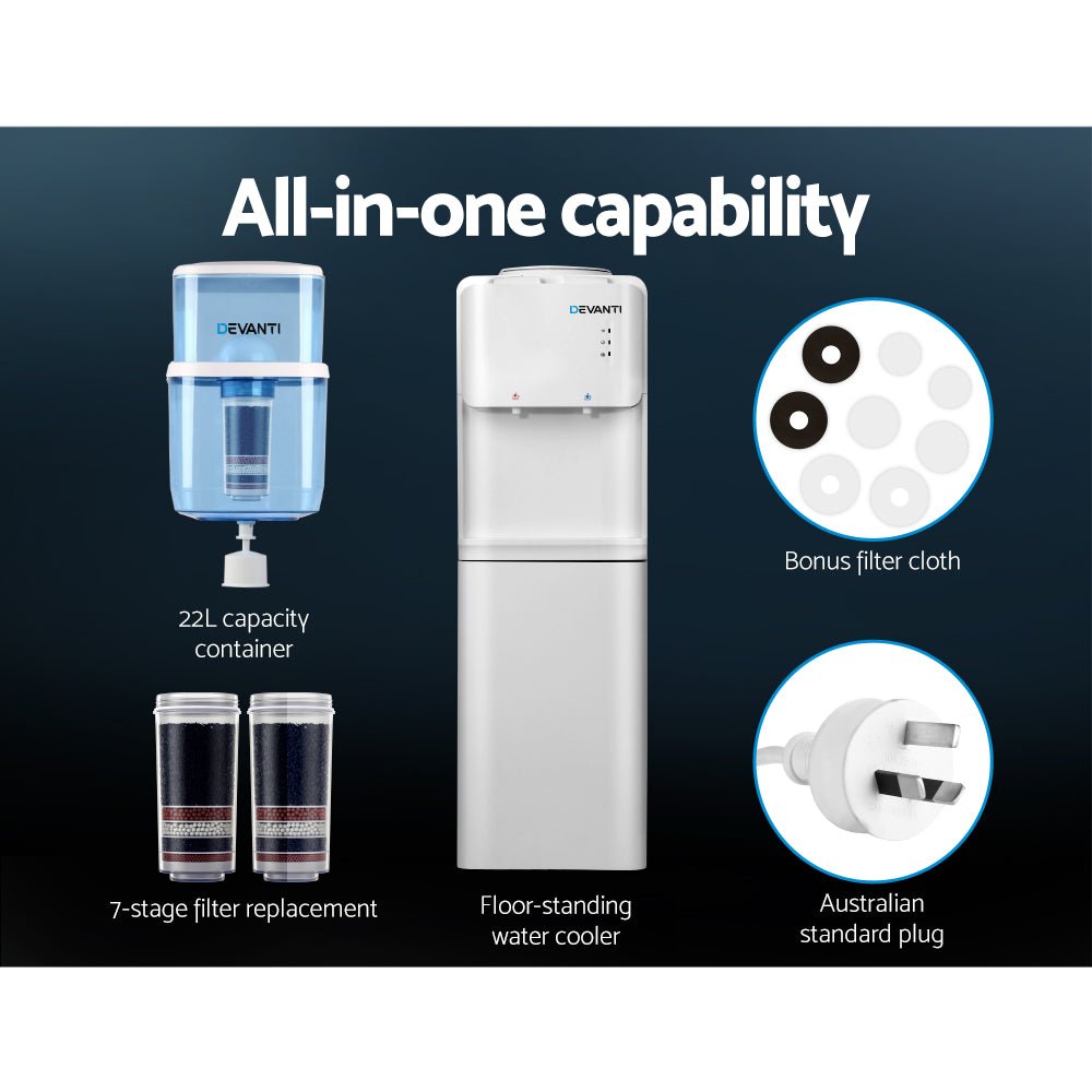 Premium 22L Water Cooler Dispenser Hot Cold Taps Purifier Filter Replacement - Rivercity House & Home Co. (ABN 18 642 972 209) - Affordable Modern Furniture Australia