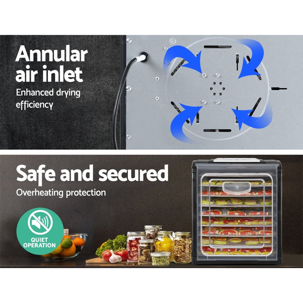 Premium 9 Tray Food Dehydrators Commercial Beef Jerky Maker Fruit Dryer Black - Rivercity House & Home Co. (ABN 18 642 972 209) - Affordable Modern Furniture Australia