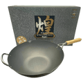 Kirameki Premium Cast Iron Nitriding Stir-fry Wok 36cm - Black