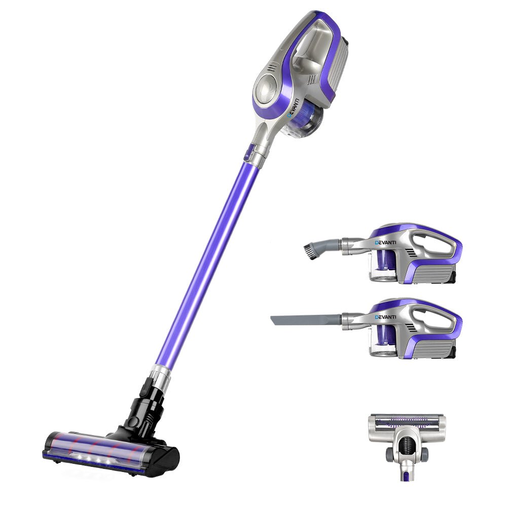 Premium Cordless 150W Handstick Vacuum Cleaner - Purple and Grey - Rivercity House & Home Co. (ABN 18 642 972 209) - Affordable Modern Furniture Australia