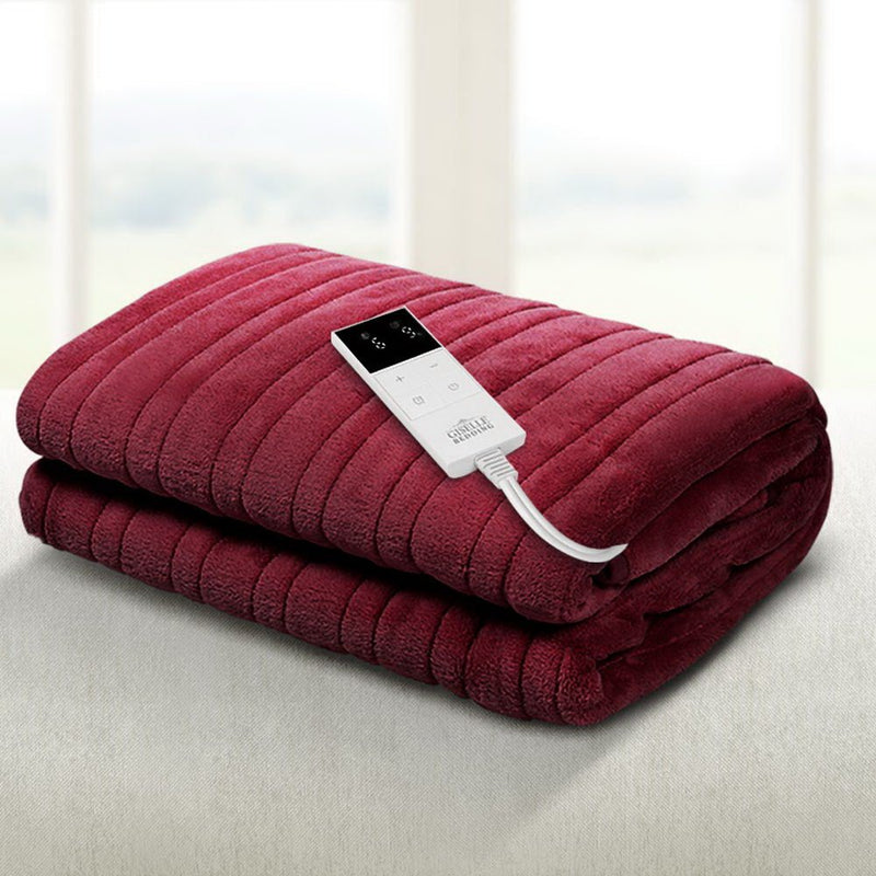 Premium Electric Throw Blanket - Burgundy - Rivercity House & Home Co. (ABN 18 642 972 209) - Affordable Modern Furniture Australia