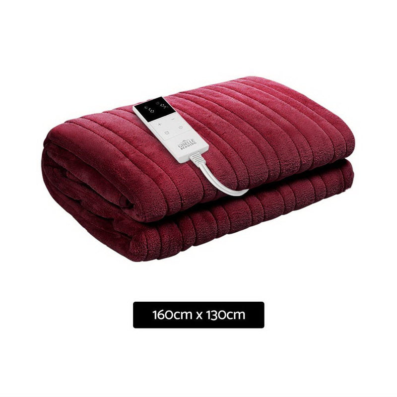 Premium Electric Throw Blanket - Burgundy - Rivercity House & Home Co. (ABN 18 642 972 209) - Affordable Modern Furniture Australia