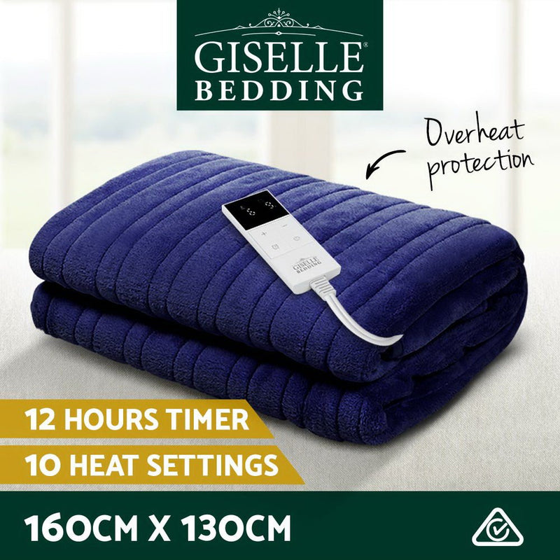 Premium Electric Throw Blanket - Navy - Rivercity House & Home Co. (ABN 18 642 972 209) - Affordable Modern Furniture Australia