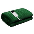Premium Electric Throw Rug Heated Blanket Washable Snuggle Flannel Winter Green