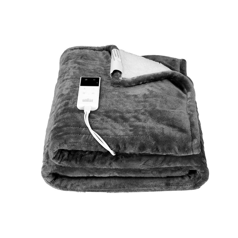 Premium Electric Throw Rug Heated Blanket Washable Snuggle Flannel Winter Grey - Home & Garden > Bedding - Rivercity House & Home Co. (ABN 18 642 972 209) - Affordable Modern Furniture Australia