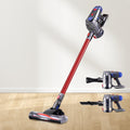 Premium Handheld Vacuum Cleaner Cordless Stick Handstick Vac Bagless 2-Speed Headlight Red