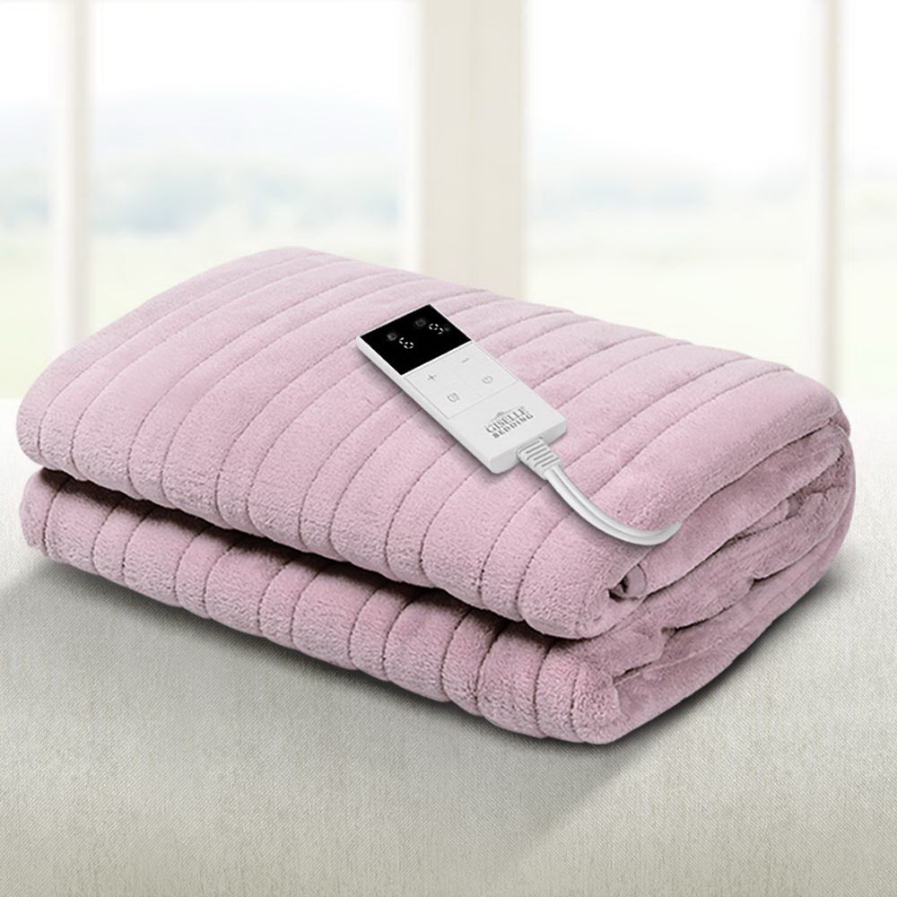 Premium Heated Electric Throw Rug Fleece Sunggle Blanket Washable Pink - Rivercity House & Home Co. (ABN 18 642 972 209) - Affordable Modern Furniture Australia