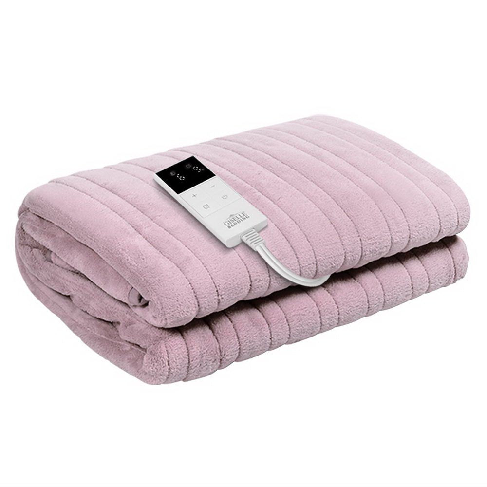 Premium Heated Electric Throw Rug Fleece Sunggle Blanket Washable Pink - Rivercity House & Home Co. (ABN 18 642 972 209) - Affordable Modern Furniture Australia