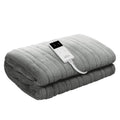 Premium Heated Electric Throw Rug Fleece Sunggle Blanket Washable Silver