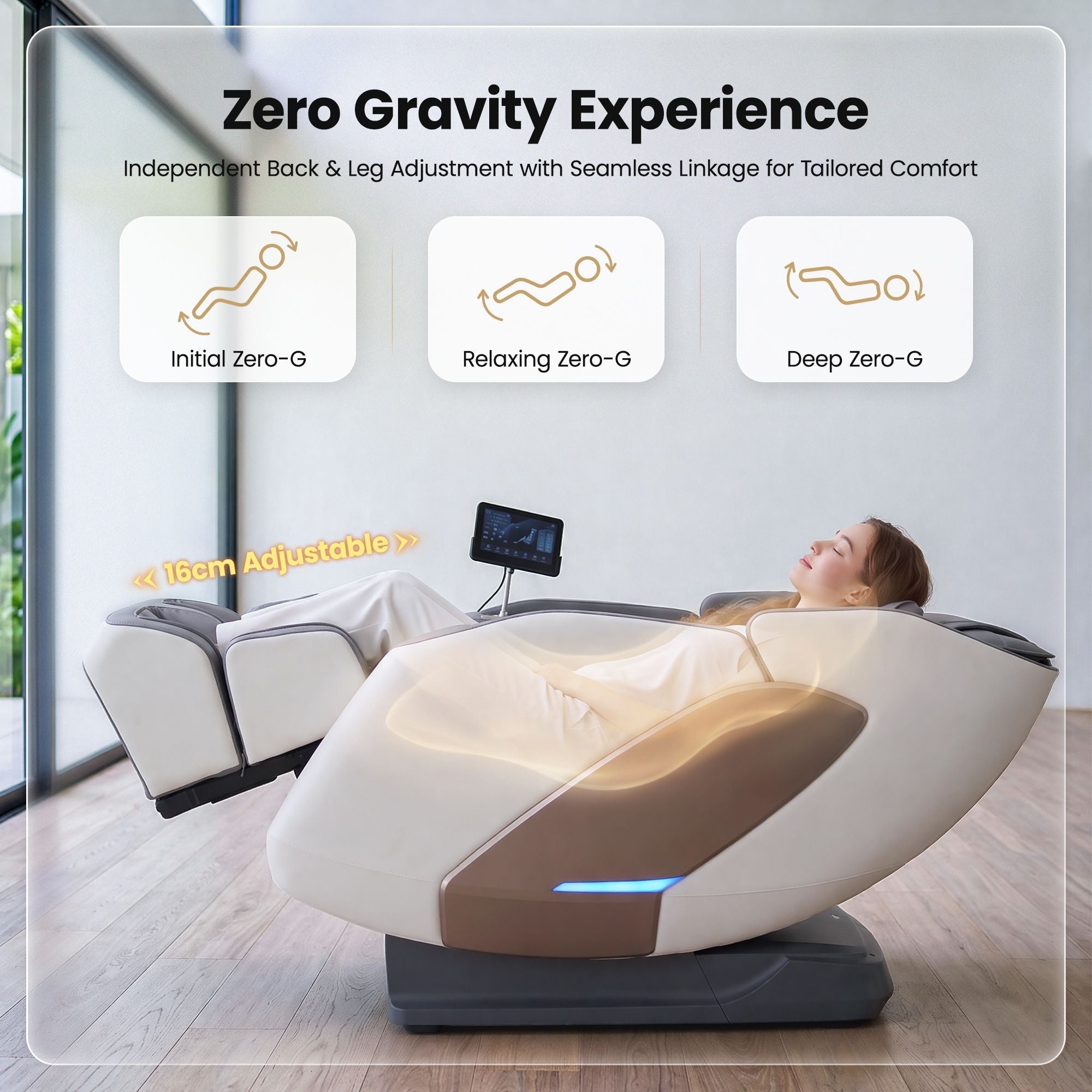 Prestige 4D Dual Mechanism Full Body Massage Chair with Zero Gravity Recline and Wireless Charging - White - Furniture > Bar Stools & Chairs > Massage Chairs - Rivercity House & Home Co. (ABN 18 642 972 209) - Affordable Modern Furniture Australia