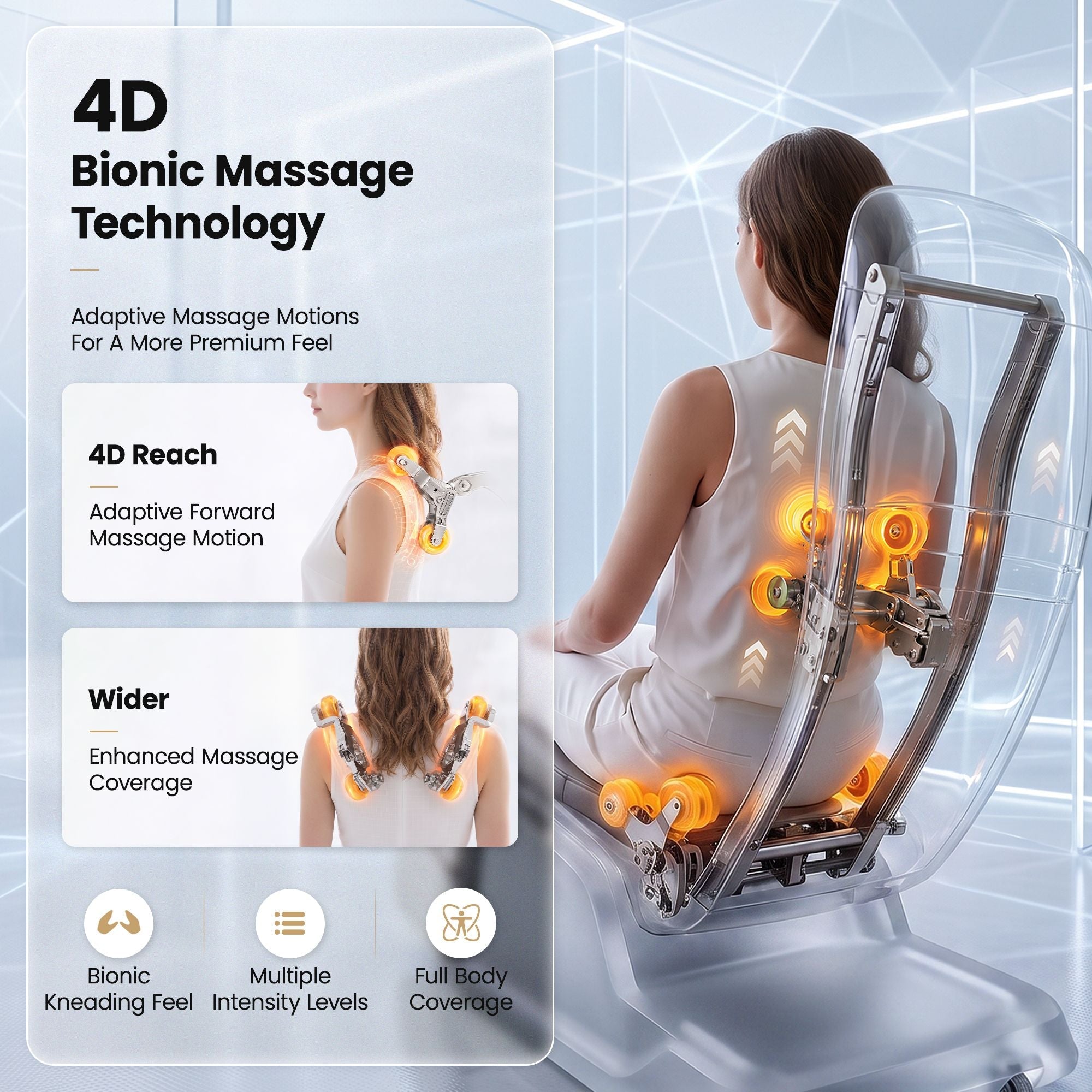 Prestige 4D Dual Mechanism Full Body Massage Chair with Zero Gravity Recline and Wireless Charging - White - Furniture > Bar Stools & Chairs > Massage Chairs - Rivercity House & Home Co. (ABN 18 642 972 209) - Affordable Modern Furniture Australia