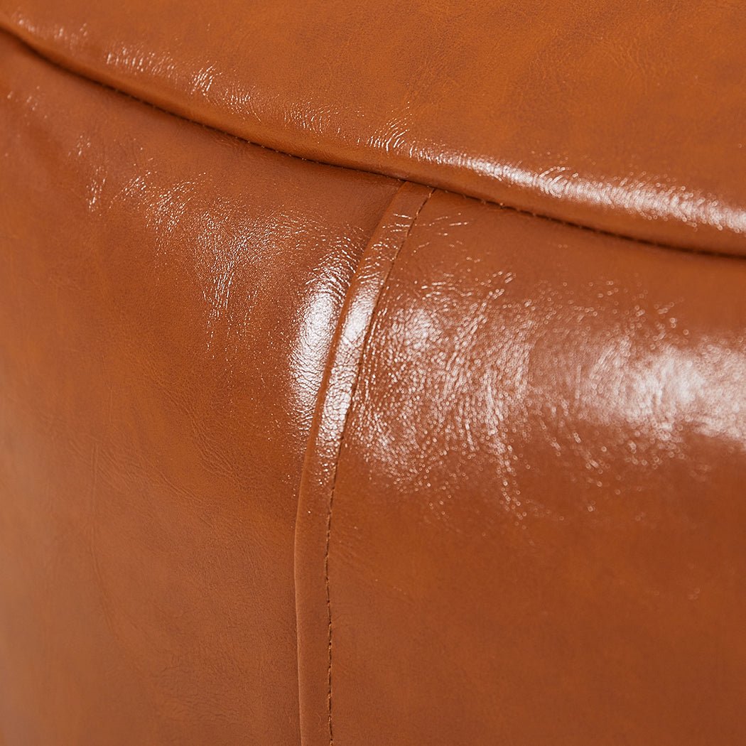 PU Leather Bean Bag Chair Cover 300L with Zipper - Tan - Rivercity House & Home Co. (ABN 18 642 972 209) - Affordable Modern Furniture Australia