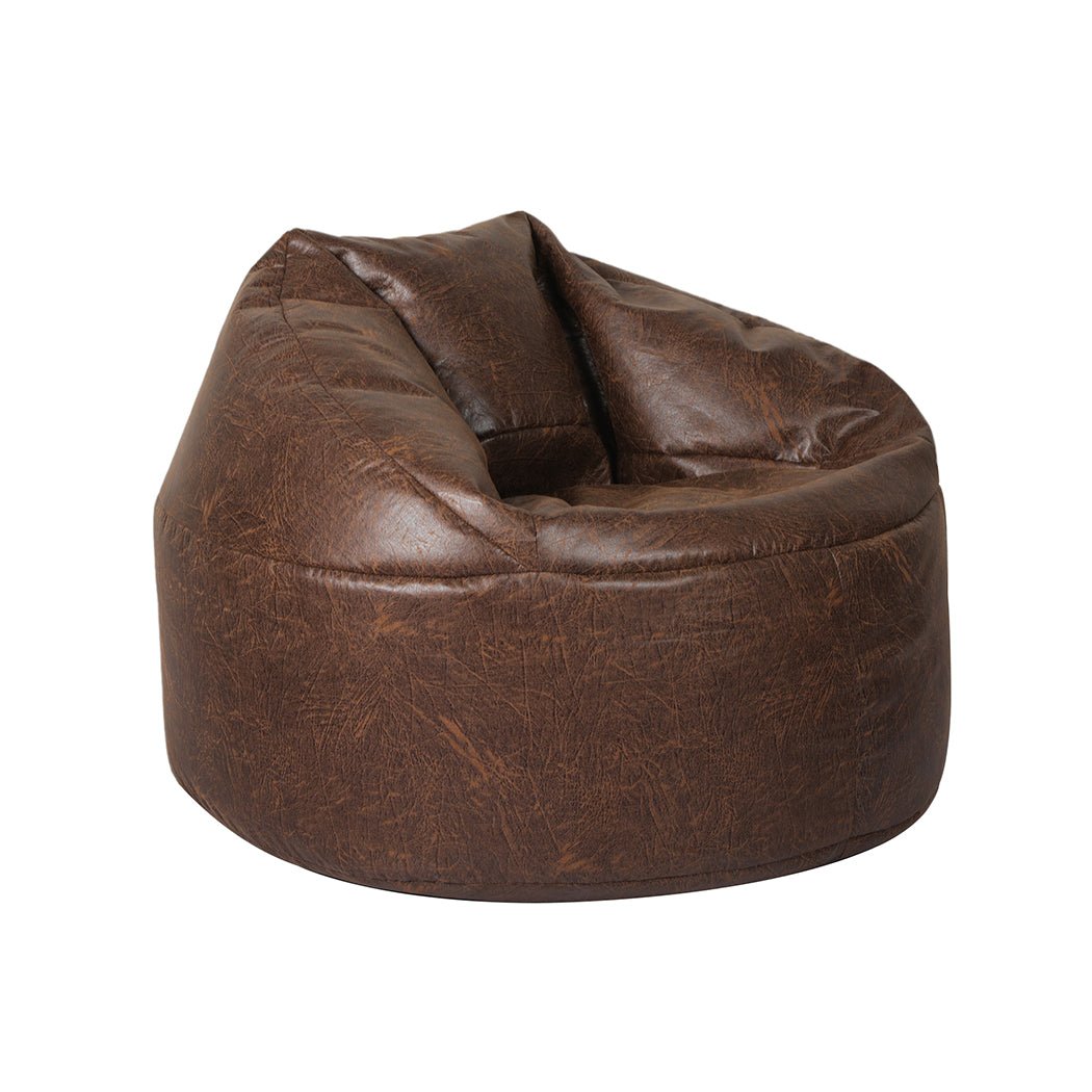 PU Leather Bean Bag Chair Cover 320L with Zipper - Brown - Rivercity House & Home Co. (ABN 18 642 972 209) - Affordable Modern Furniture Australia