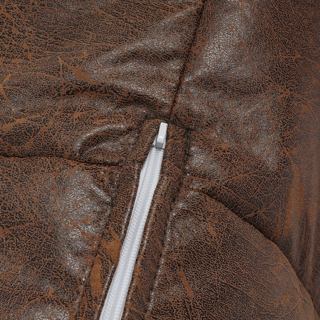 PU Leather Bean Bag Chair Cover 330L with Zipper Opening - Dark Brown - Rivercity House & Home Co. (ABN 18 642 972 209) - Affordable Modern Furniture Australia