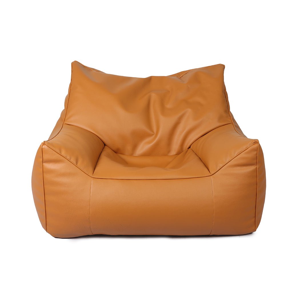 PU Leather Bean Bag Chair Cover 330L Zippered - Brown - Rivercity House & Home Co. (ABN 18 642 972 209) - Affordable Modern Furniture Australia
