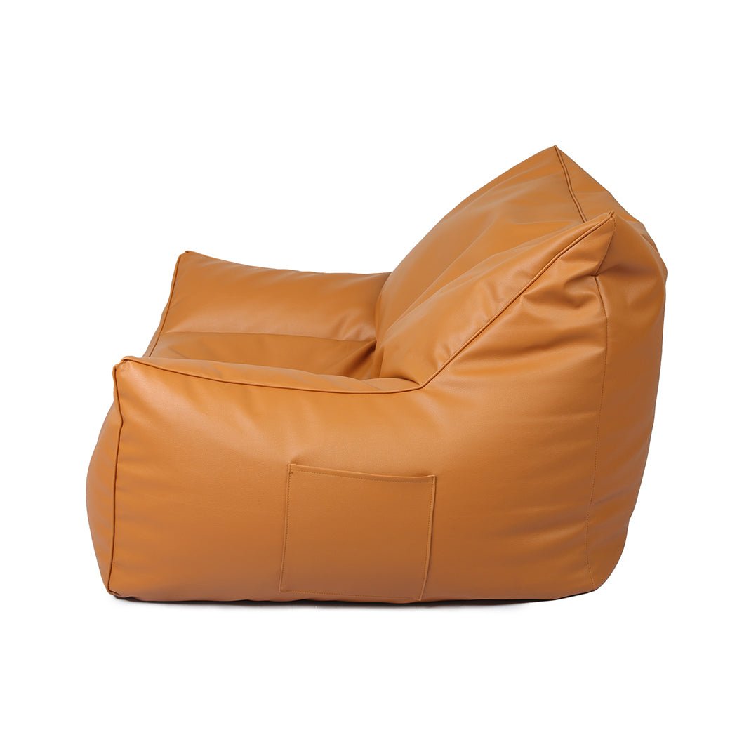 PU Leather Bean Bag Chair Cover 330L Zippered - Brown - Rivercity House & Home Co. (ABN 18 642 972 209) - Affordable Modern Furniture Australia
