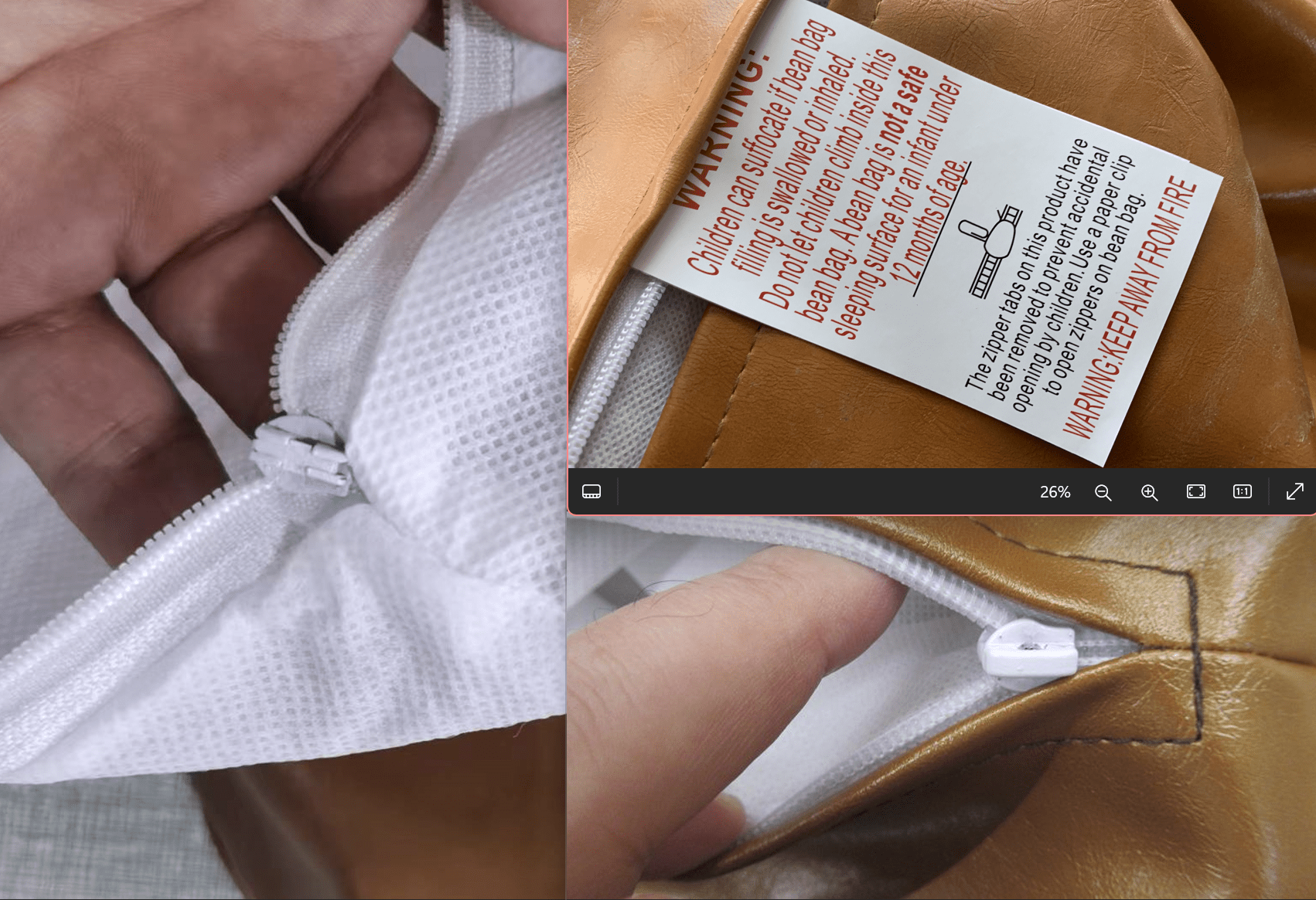 PU Leather Bean Bag Chair Cover 330L Zippered - Brown - Rivercity House & Home Co. (ABN 18 642 972 209) - Affordable Modern Furniture Australia