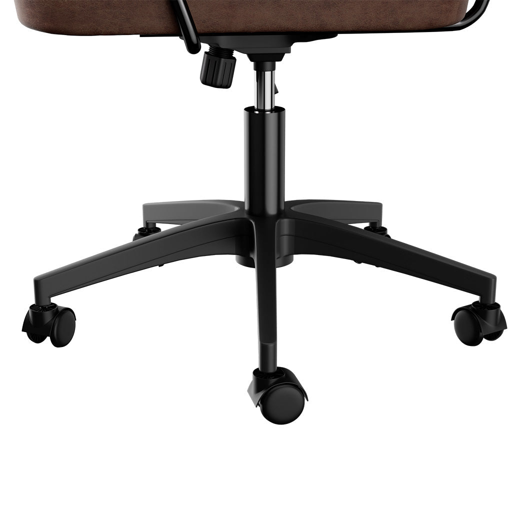 PU Leather Executive Office Arm Chair with Adjustable Features - Brown - Rivercity House & Home Co. (ABN 18 642 972 209) - Affordable Modern Furniture Australia