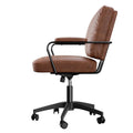 PU Leather Executive Office Arm Chair with Adjustable Features - Brown