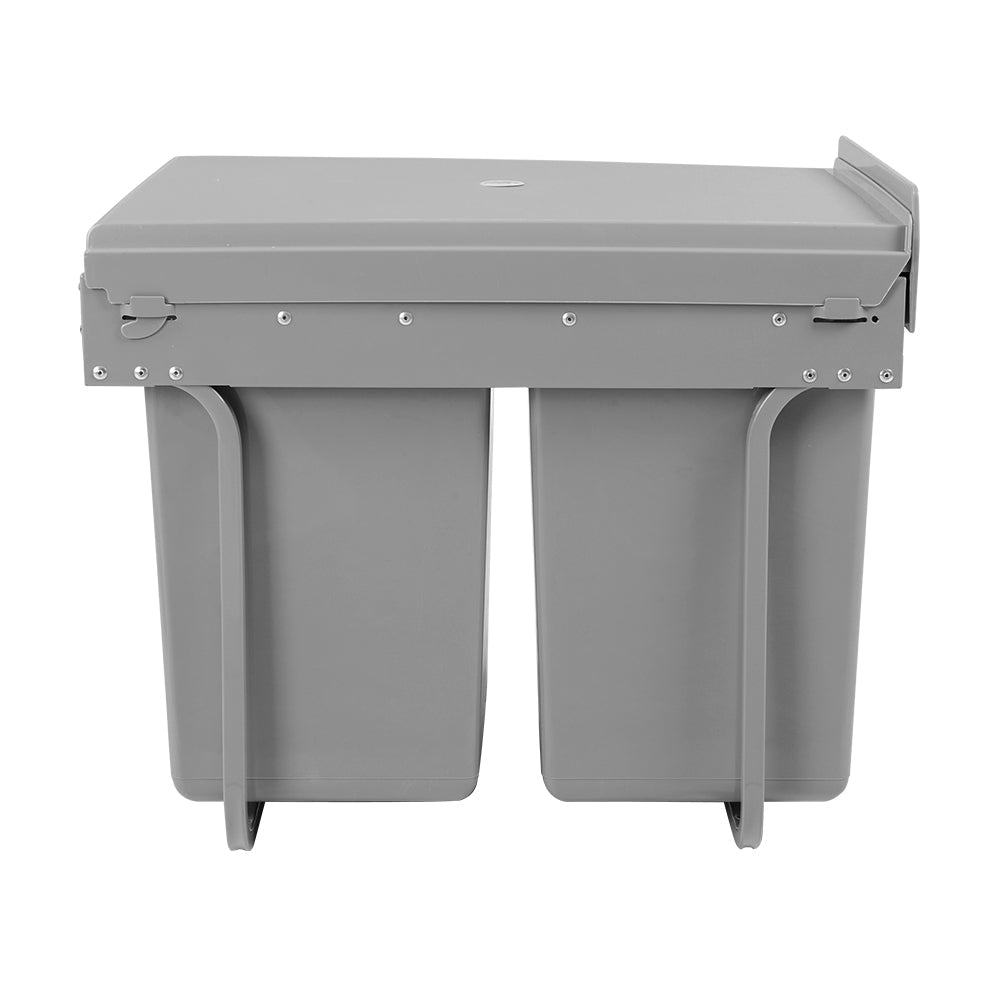 Pull Out Bin Kitchen Double Basket 2X20L Grey - Home & Garden > Kitchen Bins > Pull Out Bins - Rivercity House & Home Co. (ABN 18 642 972 209) - Affordable Modern Furniture Australia
