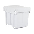 Double 20L Pull Out Kitchen Bin with Lid and Sliding Runners - White