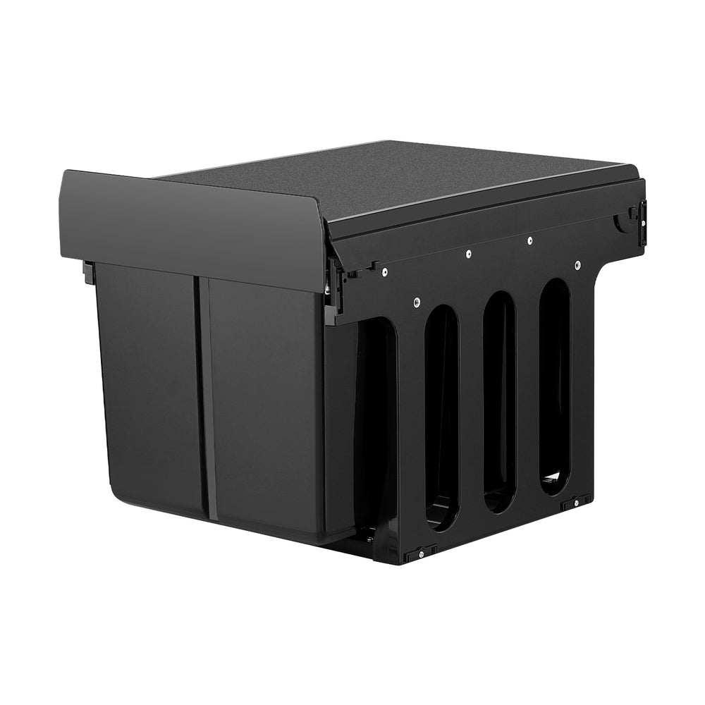 Pull Out Bin Kitchen Triple Slide Garbage Rubbish Bins Basket Blcak 31L - Home & Garden > Kitchen Bins > Pull Out Bins - Rivercity House & Home Co. (ABN 18 642 972 209) - Affordable Modern Furniture Australia