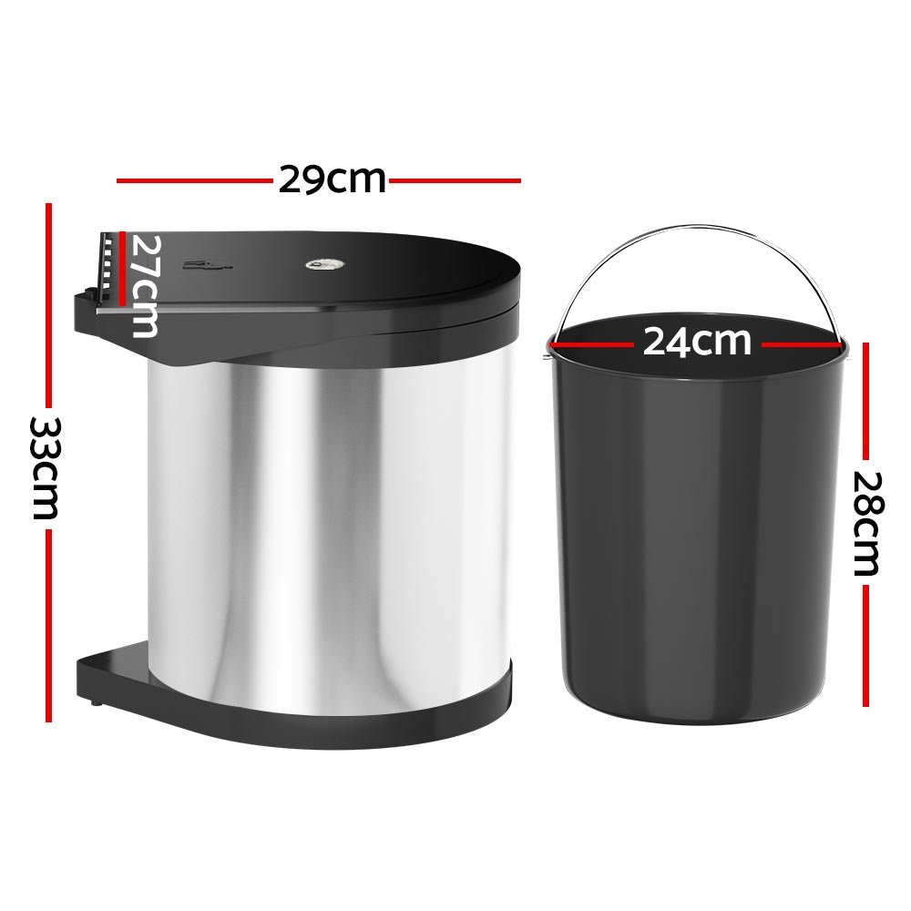 Pull Out Bin Swing Out Bins 12L - Home & Garden > Kitchen Bins > Pull Out Bins - Rivercity House & Home Co. (ABN 18 642 972 209) - Affordable Modern Furniture Australia