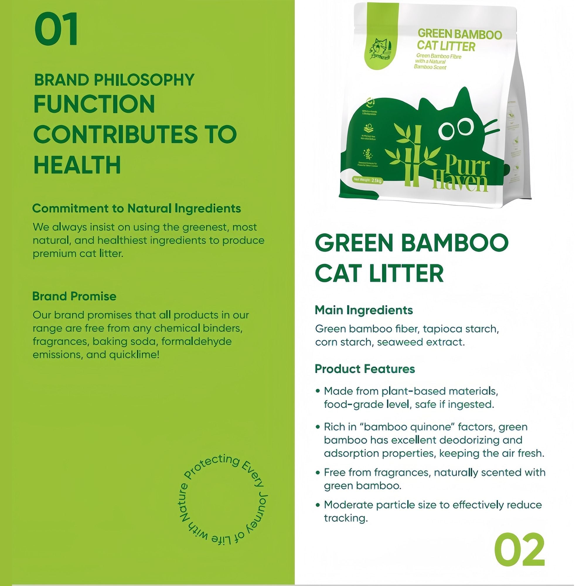 PurrHaven Bamboo Clumping Cat & Kitty Litter, 7.5kg (3 Pack),Dust Free,Natural Flusable,Easy to Clean,Odour Neutraliser,Rapid Liquid Absorption,Non - Toxic Formula - Pet Care > Cat Supplies > Cat Litter - Rivercity House & Home Co. (ABN 18 642 972 209) - Affordable Modern Furniture Australia
