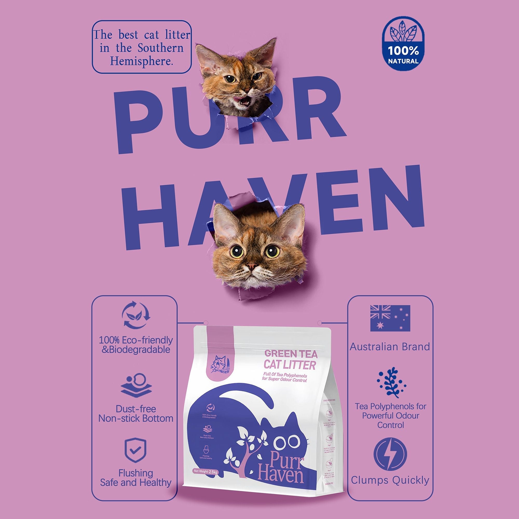 PurrHaven Tapioca Clumping Cat & Kitty Litter, 7.5kg (3 Pack),Dust Free,Easy to Clean,Odour Neutraliser,Rapid Liquid Absorption,Non - Toxic Formula - Pet Care > Cat Supplies > Cat Litter - Rivercity House & Home Co. (ABN 18 642 972 209) - Affordable Modern Furniture Australia