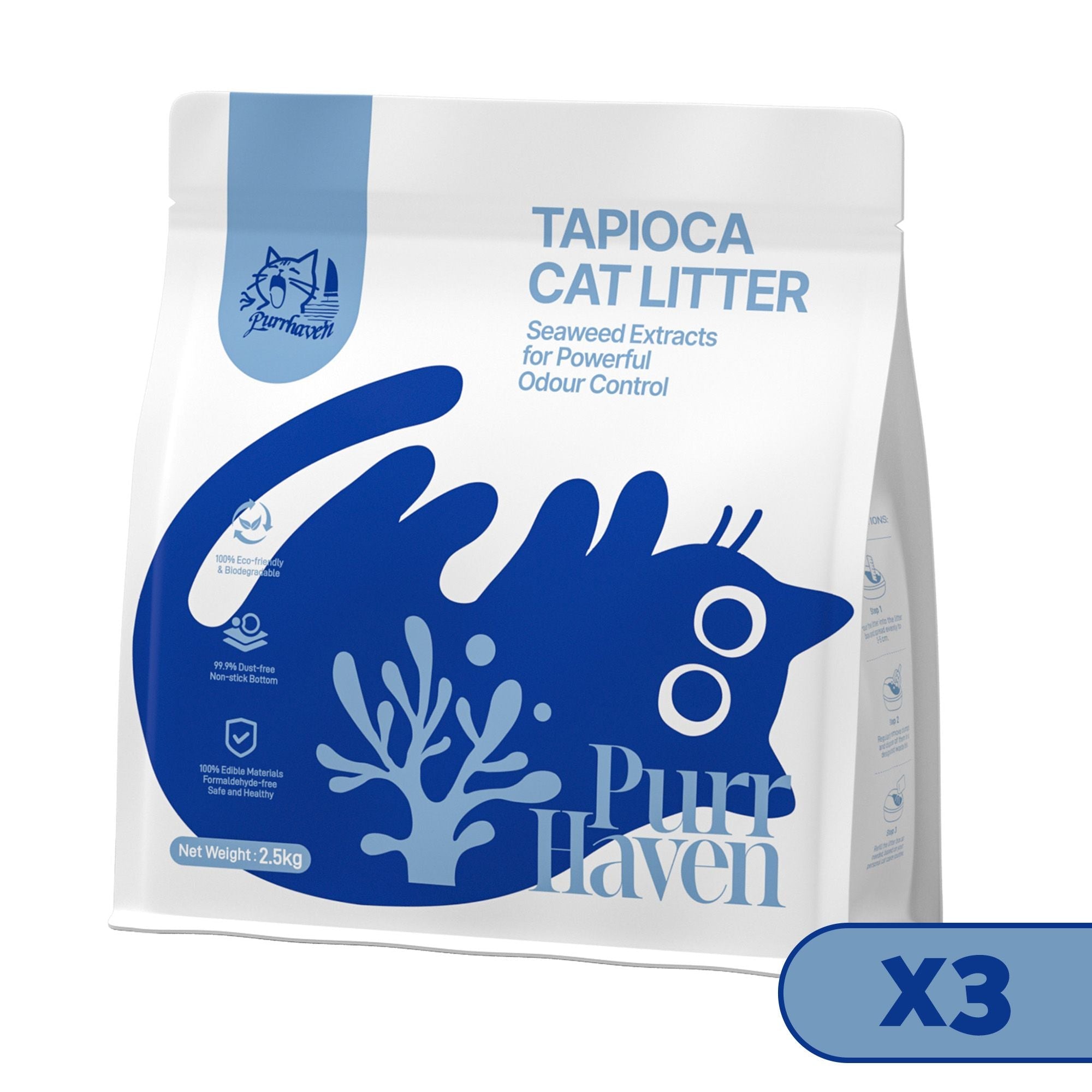 PurrHaven Tapioca Clumping Cat & Kitty Litter, 7.5kg (3 Pack),Dust Free,Multi - Cat,Easy to Clean,Odour Neutraliser,Rapid Liquid Absorption,Non - Toxic Formula - Pet Care > Cat Supplies > Cat Litter - Rivercity House & Home Co. (ABN 18 642 972 209) - Affordable Modern Furniture Australia