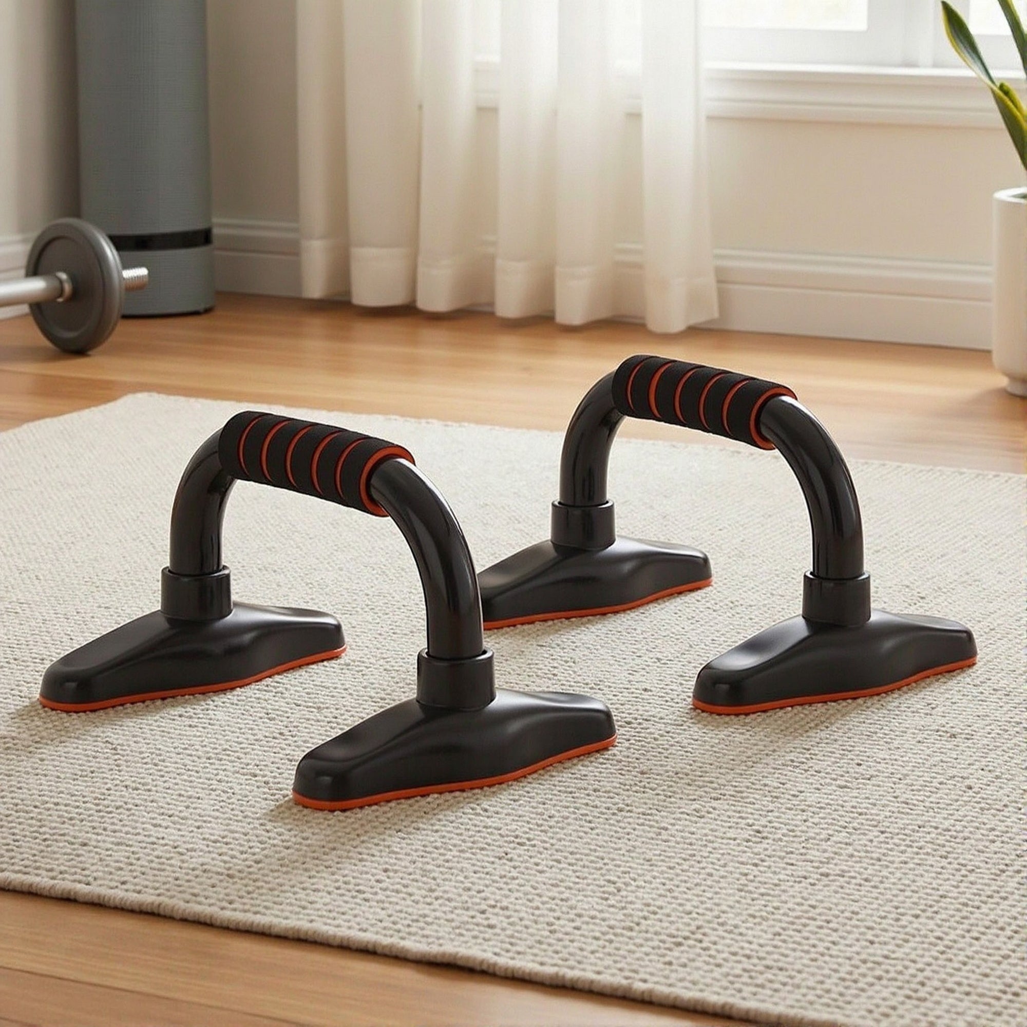 Push Up Bars with Parallel Handles for Home Gym Strength Training - Orange & Black - Sports & Fitness > Exercise, Gym & Fitness > Gym Equipment & Accessories - Rivercity House & Home Co. (ABN 18 642 972 209) - Affordable Modern Furniture Australia