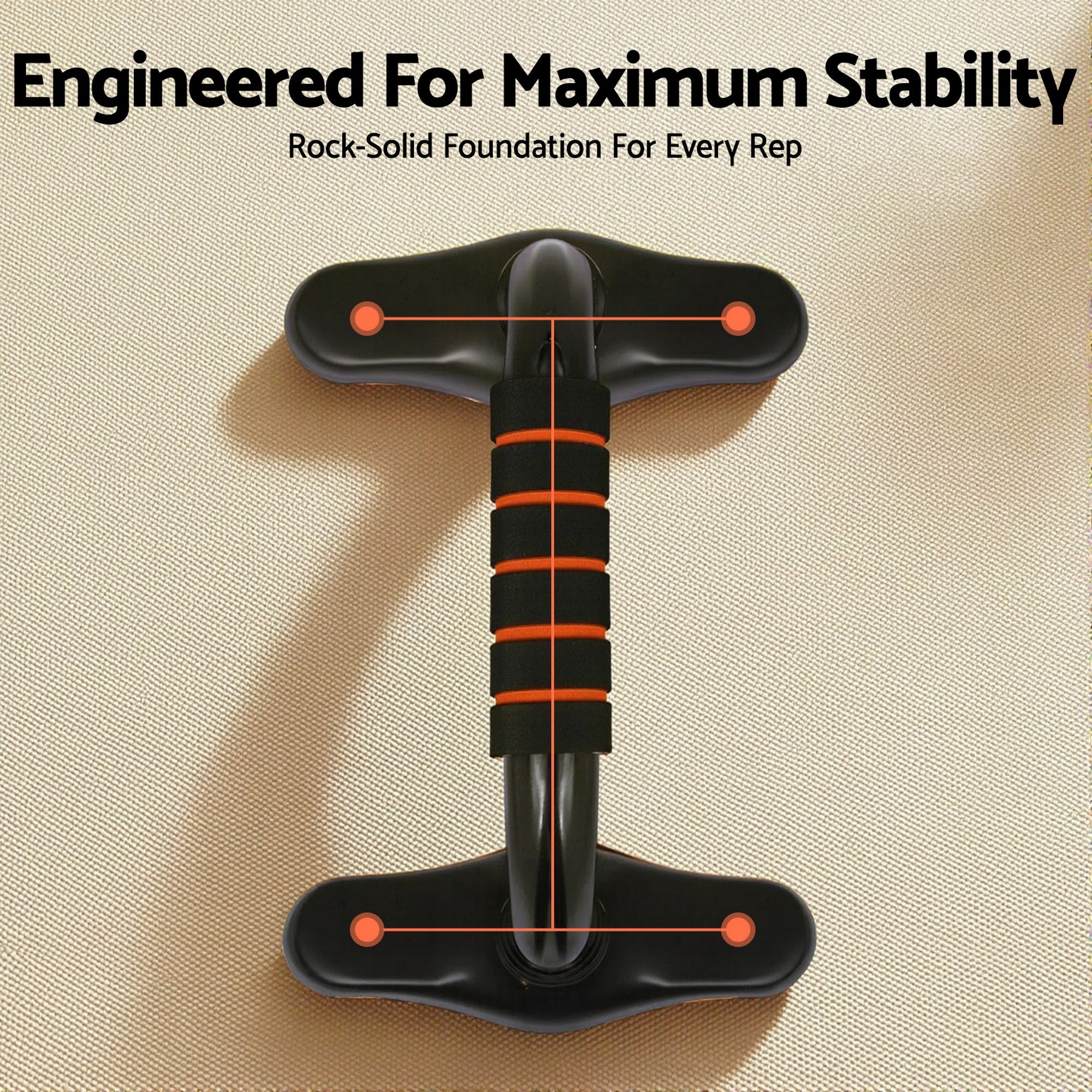 Push Up Bars with Parallel Handles for Home Gym Strength Training - Orange & Black - Sports & Fitness > Exercise, Gym & Fitness > Gym Equipment & Accessories - Rivercity House & Home Co. (ABN 18 642 972 209) - Affordable Modern Furniture Australia