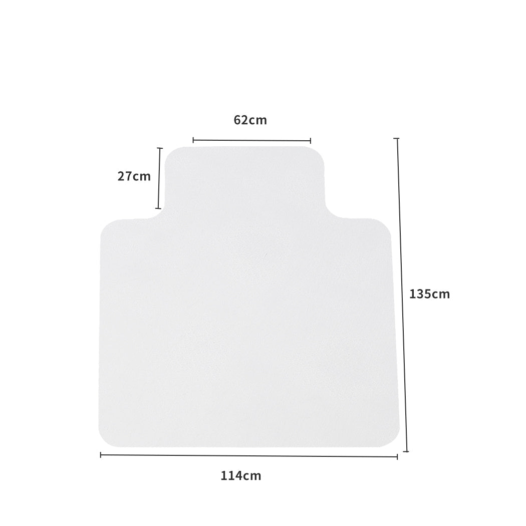 PVC Chair Mat for Hard Floors and Carpets 135x114cm - Black/Clear - Rivercity House & Home Co. (ABN 18 642 972 209) - Affordable Modern Furniture Australia