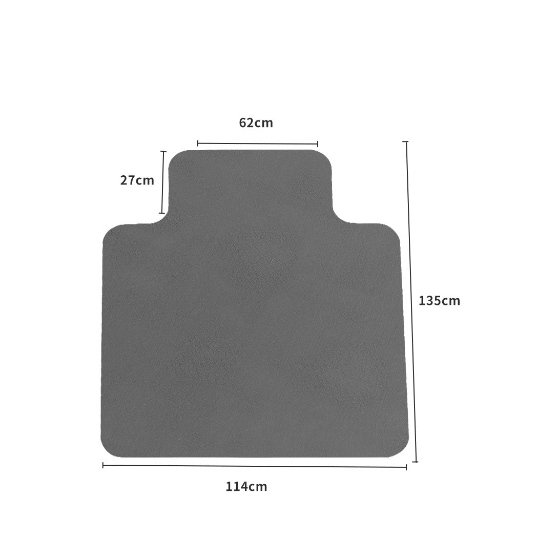 PVC Chair Mat for Hard Floors and Carpets 135x114cm - Clear/Black - Rivercity House & Home Co. (ABN 18 642 972 209) - Affordable Modern Furniture Australia