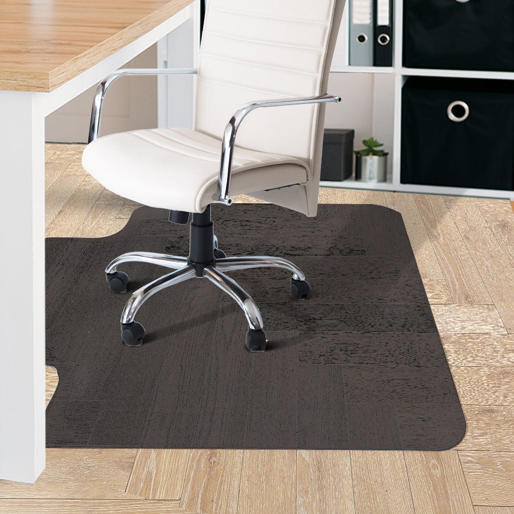 PVC Chair Mat for Hard Floors and Carpets 135x114cm - Clear/Black - Rivercity House & Home Co. (ABN 18 642 972 209) - Affordable Modern Furniture Australia